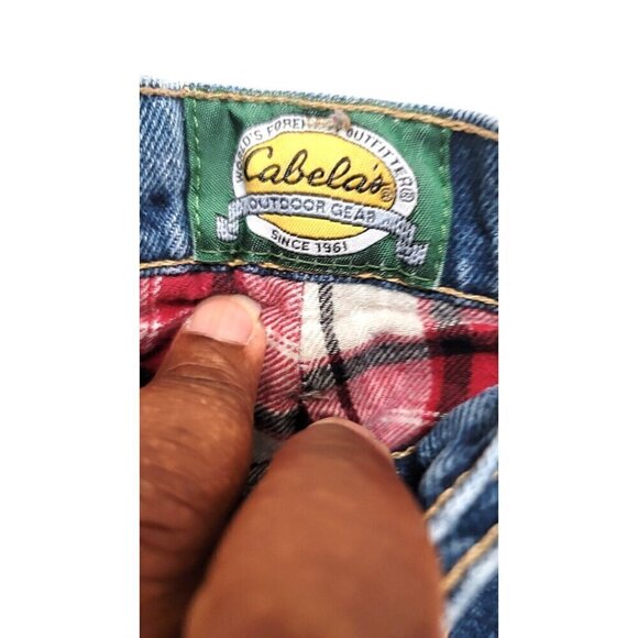 CABELAS DENIM BLUE  FLEECE-LINED PANTS SIZE 38X32 - Picture 8 of 10